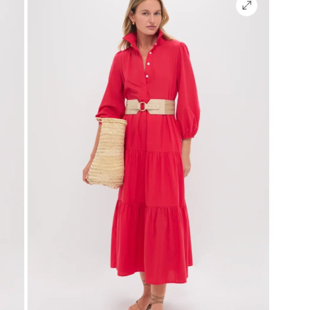 Tuckernuck Pomander Place Hibiscus Red Cotton Mabel Maxi Dress